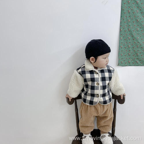 Children's Winter Cute Lamb Wool Stitching Jacket